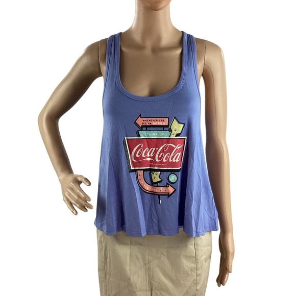 Wildfox Coca-Cola Think of Coke Tank Pale Iris Purple XS - Picture 1 of 7